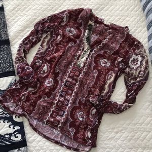 Anthropologie blouse with gold sequin detail